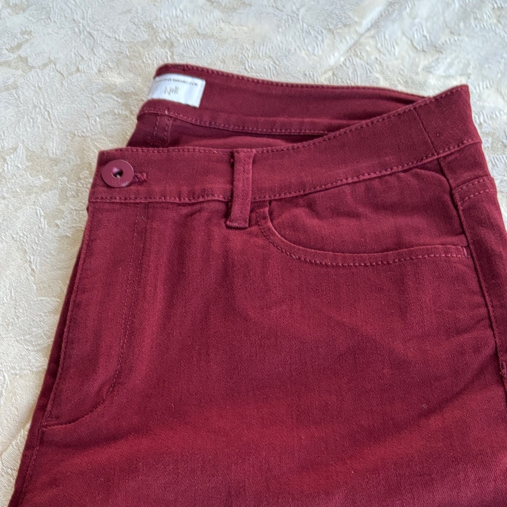 Christian Siriano for J. Jill Straight Leg Maroon Jeans